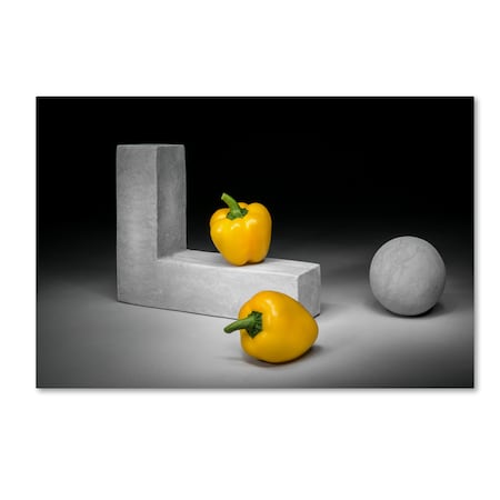 Christophe Verot 'Yellow Bell Peppers' Canvas Art,12x19